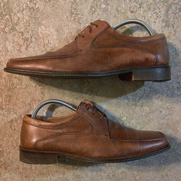 Mens 9.5 M Mercanti Fiorentini Italy Brown Leather Shoes Oxfords Lace-Up Italian main image 7